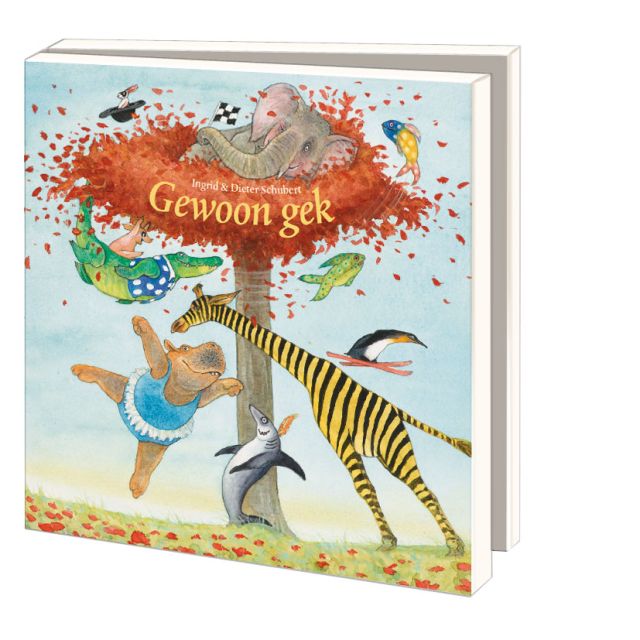 Kaartenmapje met env, vierkant: Gewoon gek, Ingrid & Dieter Schubert