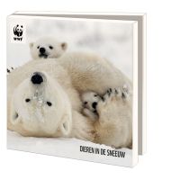 Kaartenmapje met env, vierkant: Dieren in de sneeuw, Wereld Natuurfonds