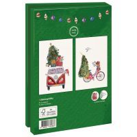 Kaartenmapje met env, groot:  Kerstboom op fiets, Maartje Bodt