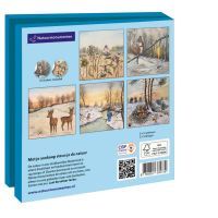 Kaartenmapje met env, vierkant: Dieren in de Winter, Dennis Meijering, Natuurmonumenten