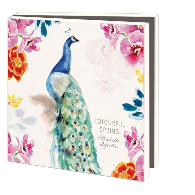 Kaartenmapje met env, vierkant: Colourful spring, Michelle Dujardin