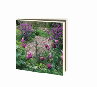 Kaartenmapje met env, vierkant: Flowery Gardens, De tuinen in demen