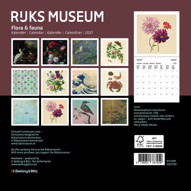 Rijksmuseum Amsterdam mini maandkalender 2027