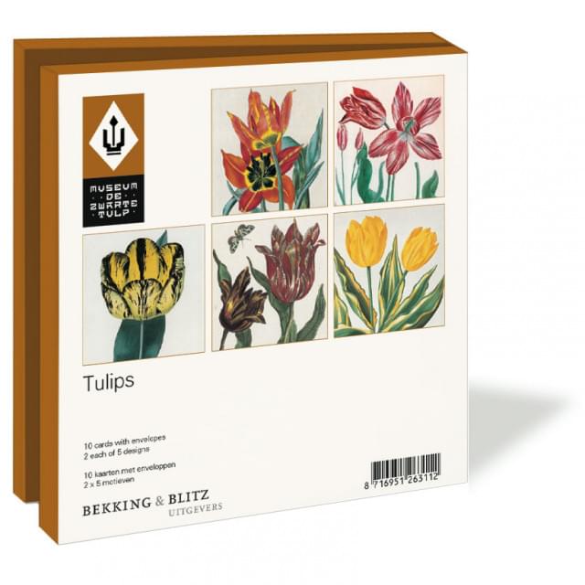 Kaartenmapje met env, vierkant: Tulips, Museum de Zwarte Tulp