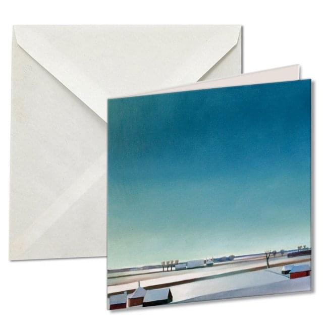 Kaartenmapje met env, vierkant: Winter, Chris ten Bruggen Kate, Noord Veluws Museum