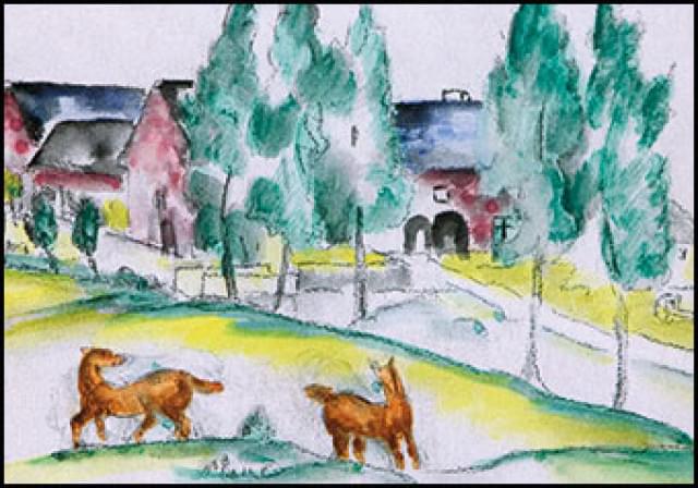 Landschap met paarden, Else Berg, Collectie Kranenburgh