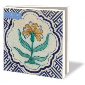 Kaartenmapje met env, vierkant: Flowers, Dutch Tiles, Het Nederlands Tegelmuseum