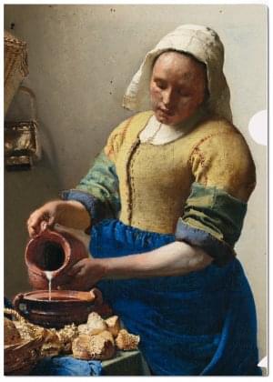 L-mapje A4 formaat: Het melkmeisje/The Milkmaid, Johannes Vermeer, Coll. Rijksmuseum Amsterdam