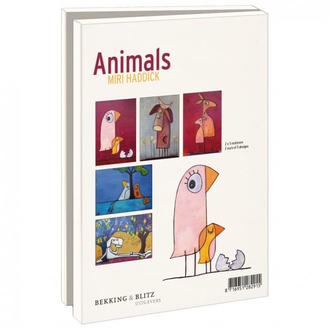 Kaartenmapje met env, groot: Animals, Miri Haddick