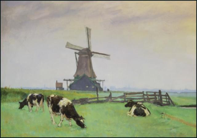 Zicht op molen, Cees Bolding, Zaans Museum