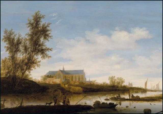 Gezicht op de Grote of Sint-Laurenskerk, Salomon van Ruysdael, Stedelijk Museum Alkmaar