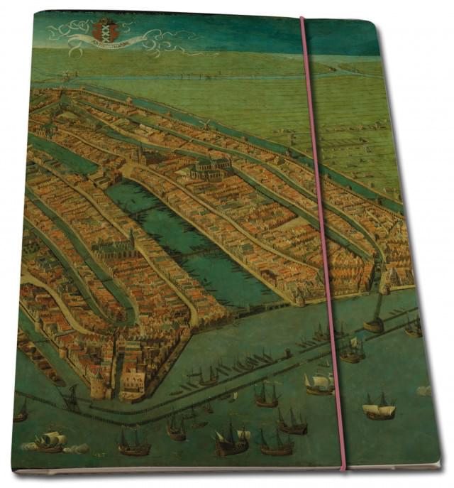 Portfoliomap A4: Map of Amsterdam, Cornelis Anthonisz. Amsterdam Museum