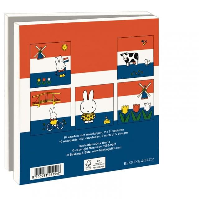 Kaartenmapje met env, vierkant: Nijntje - Miffy - Holland, Dick Bruna