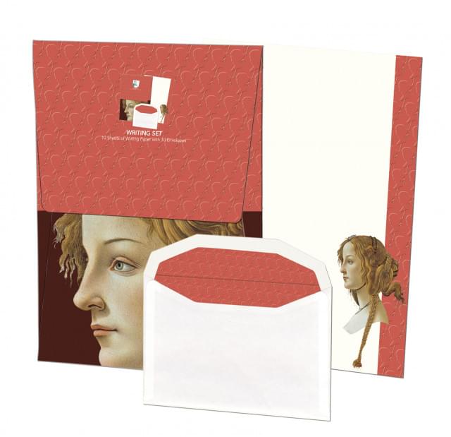 Briefpapier met enveloppen: Simonetta Vespucci, Sandro Botticelli, SMB