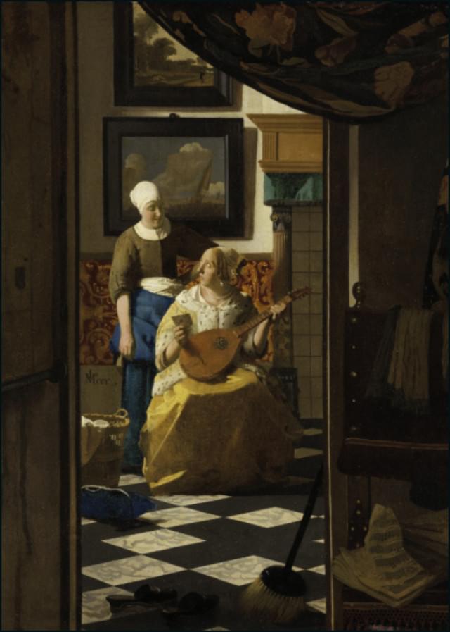 De liefdesbrief, Johannes Vermeer, Collection Rijksmuseum Amsterdam