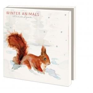 Kaartenmapje met env, vierkant: Winter Animals, Michelle Dujardin