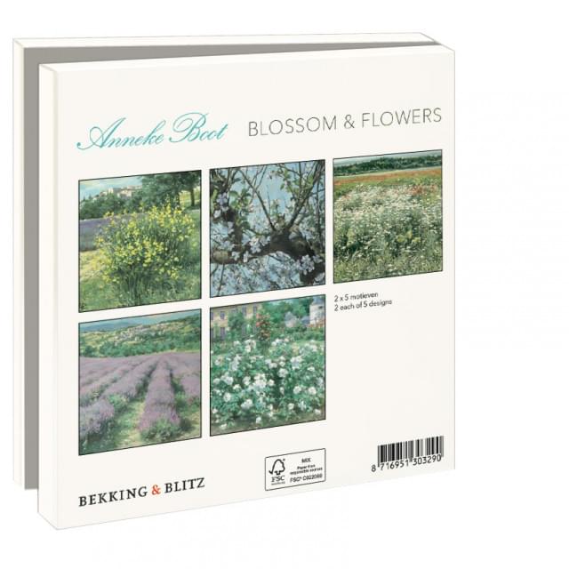 Kaartenmapje met env, vierkant: Blossom & Flowers, Anneke Boot