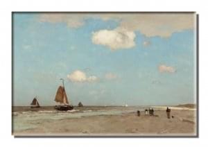 Koelkastmagneet: Strandgezicht, Jan Hendrik Weissenbruch, Kunstmuseum Den Haag