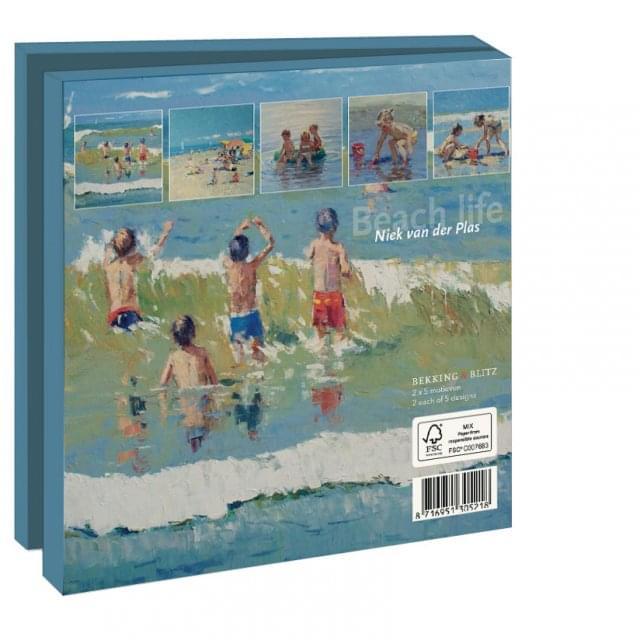 Kaartenmapje met env, vierkant: Beach life, Niek van der Plas