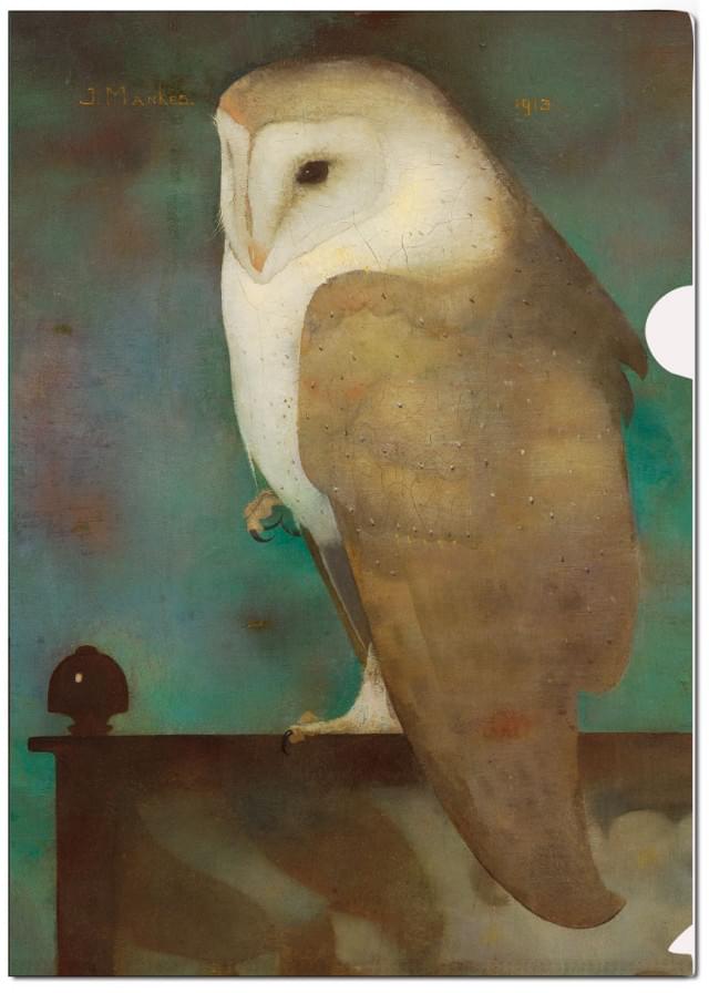 L-mapje A4 formaat: Grote uil op scherm, Jan Mankes, Museum More