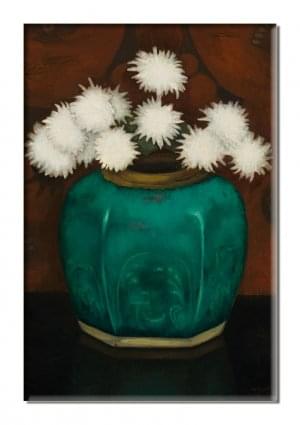 Koelkastmagneet: Gemberpot met chrysanten, Jan Mankes, Museum More