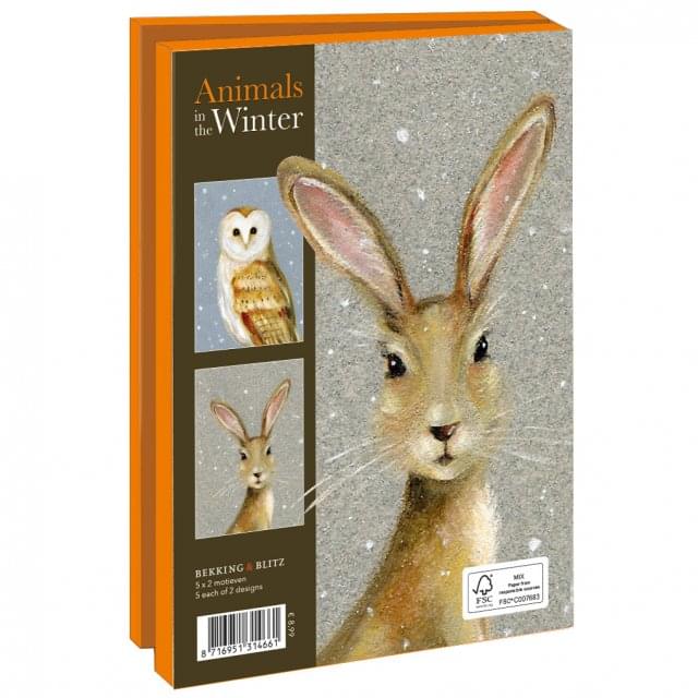 Kaartenmapje met env, groot: Animals in the Winter, Ileana Oakley