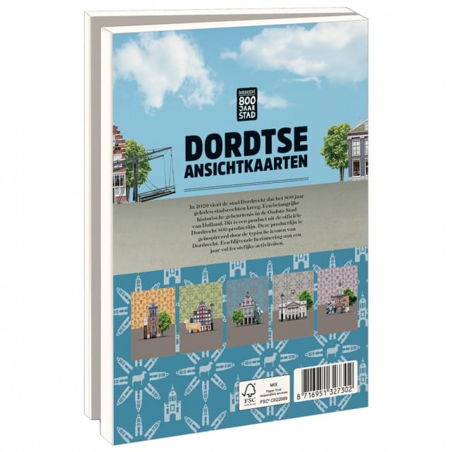 Kaartenmapje met env, groot: Dordrecht 800 jaar