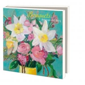 Kaartenmapje met env, vierkant: Bouquets, Anke van den Burg