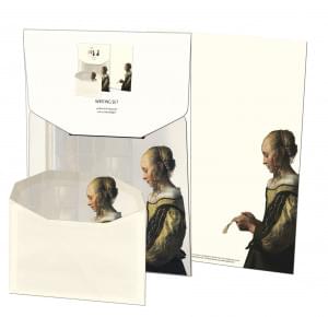 Briefpapier met enveloppen: Brieflesendes Mädchen am offenen Fenster, Johannes Vermeer, SKD