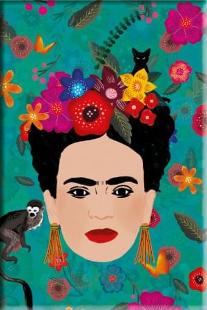 Koelkastmagneet: Frida, kat en aap, Frida 