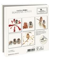 Kaartenmapje met env, vierkant: Seasons birds, Angelique Weijers, Vogelbescherming Nederland