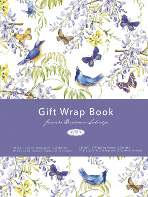 Cadeaupapier: Vogels in blauweregen, Janneke Brinkman