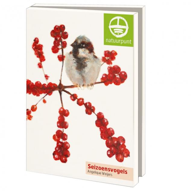 Kaartenmapje met env, groot: Seizoensvogels, Angelique Weijers, Natuurpunt