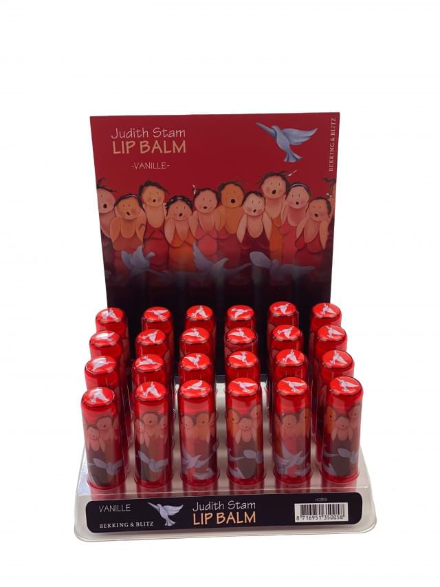 Display met 24 stuks lip balm: Judith Stam