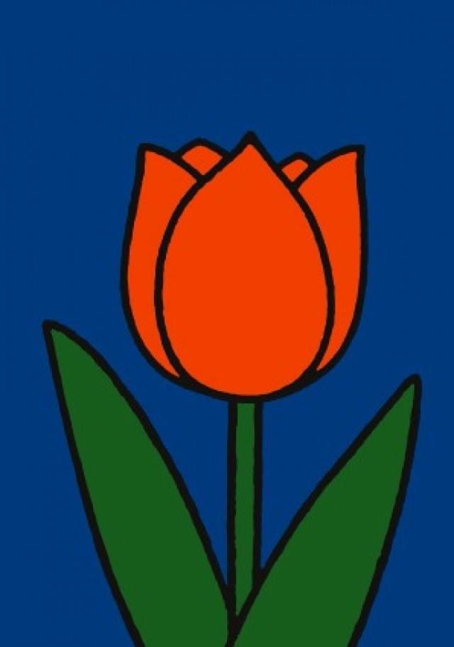 Nijntje - Miffy - Tulp rood (blauw)/ST, Dick Bruna