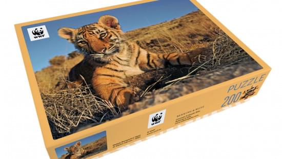 Puzzel (200 stukjes): Welpje Bengaalse tijger, Martin Harvey, Wereld Natuurfonds