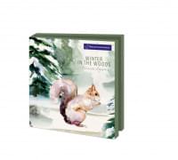 Kaartenmapje met env, vierkant: Winter in the woods, Michelle Dujardin, Natuurmonumenten