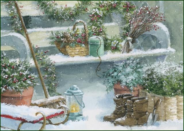 Bankje in de sneeuw