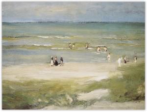 Poster: Badestrand in Noordwijk, Max Liebermann