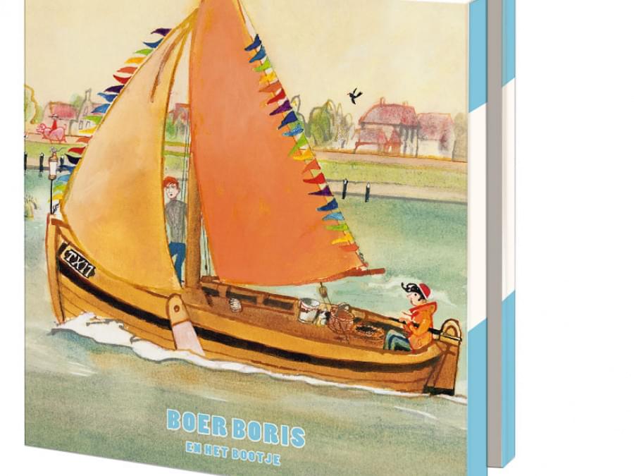 Kaartenmapje met env, vierkant: Boer Boris en het bootje kopen