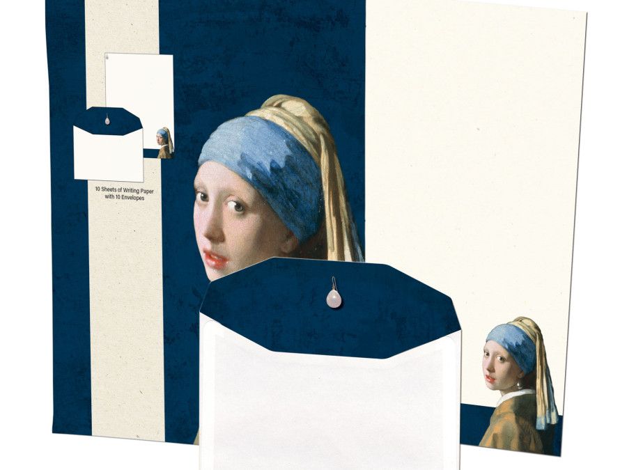 Briefpapier met enveloppen: Meisje met de parel - Girl with the Pearl