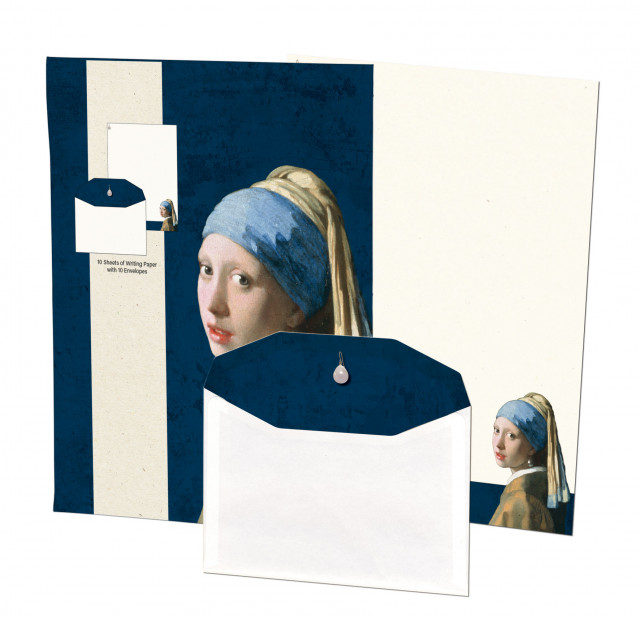 Briefpapier met enveloppen: Meisje met de parel - Girl with the Pearl Earring, Vermeer, Mauritshuis