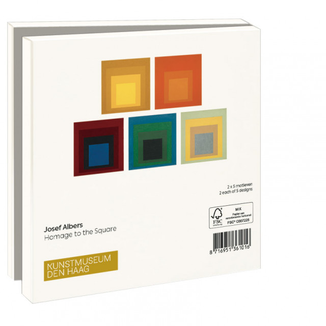 Kaartenmapje met env, vierkant: Josef Albers, Kunstmuseum Den Haag