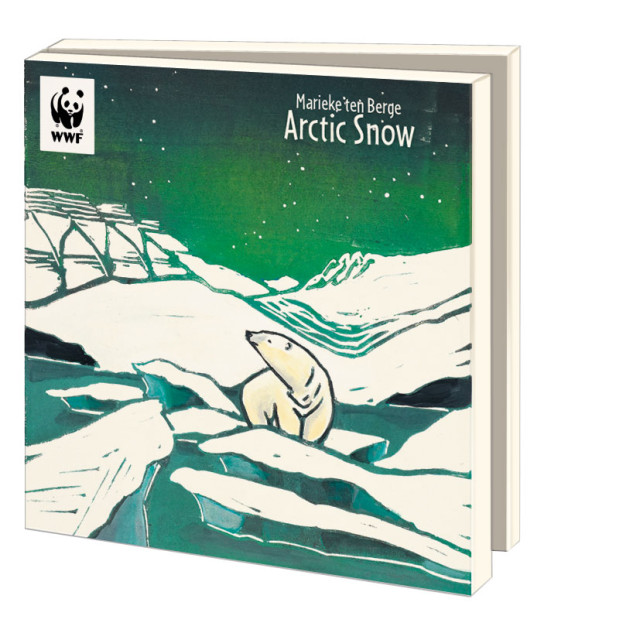Kaartenmapje met env, vierkant: Arctic Snow, Marieke ten Berg, Wereld Natuurfonds