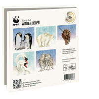 Kaartenmapje met env, vierkant: Winter dieren, Maartje Bodt, Wereld Natuurfonds