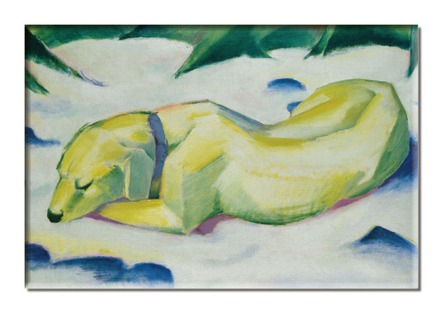 Koelkastmagneet: Liegender Hund im Schnee, Franz Marc, Städel Museum