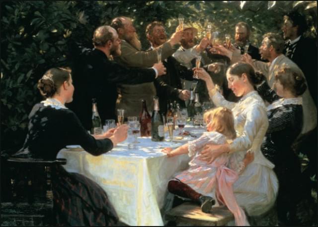 Hip, hip, Hurrah!" Artist's party in Skagen, Peder Severin Kroyer