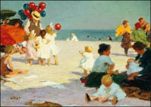 On the beach, Edward Henri Potthast