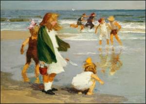 Play in the surf, Edward Henry Potthast