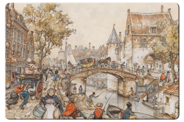 Placemat: Stadsgezicht, Anton Pieck